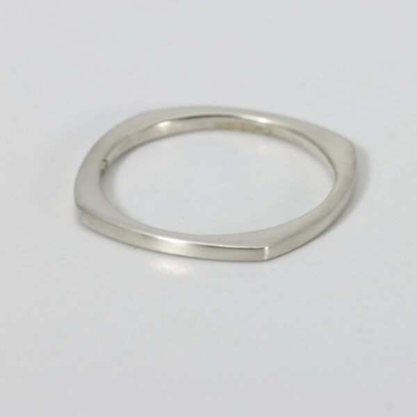Narrow square sterling ring