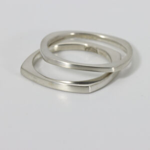 Square shaped sterling silver rings.