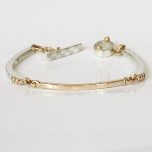 Linked Bracelet with 14k Gold Bar.