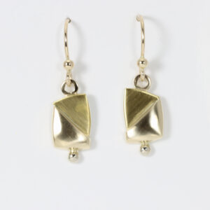 Mixed metals dangle earrings in 14k yellow, 14k white gold, and 22k gold.