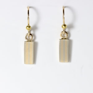 White and Yellow Gold Striped Dangle earring.