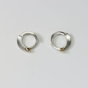 Round sterling silver open stud with a 14k gold ball.