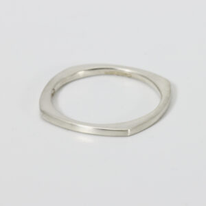 Sterling silver narrow squarish shaped ring.