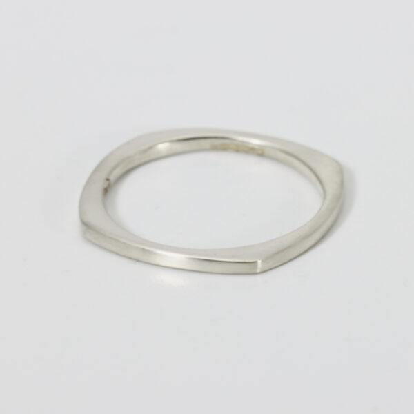 Sterling silver narrow squarish shaped ring.