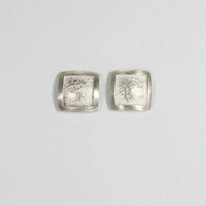 Textured sterling silver square shaped earrings.